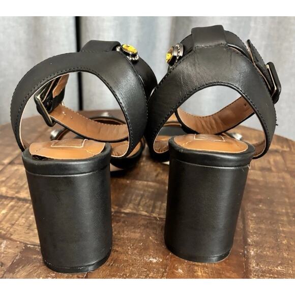 Kurt Geiger London Octavia Black Leather colorful Jeweled Block heel Size 8 - Picture 9 of 16